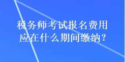 稅務(wù)師考試報名費用應(yīng)在什么期間繳納？