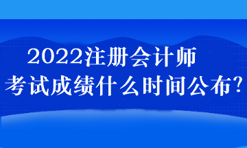 2022注冊會計師考試成績什么時間公布？