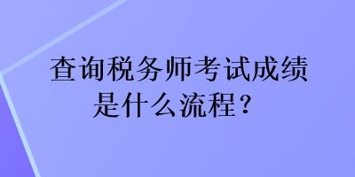 查詢稅務師考試成績是什么流程？