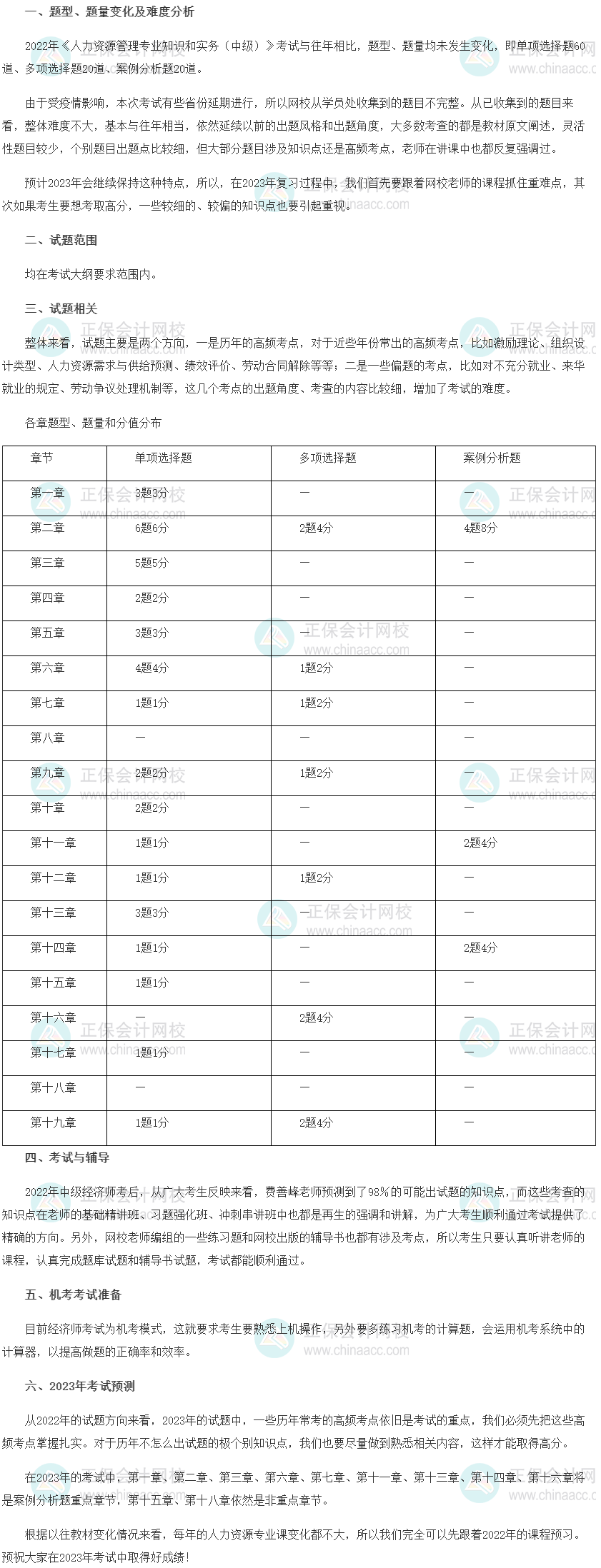 2022年中級(jí)經(jīng)濟(jì)師《人力資源》考情分析及2023考情預(yù)測(cè)