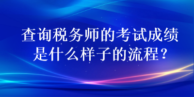 查詢稅務(wù)師的考試成績(jī)是什么樣子的流程？