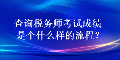 查詢稅務(wù)師考試成績是個(gè)什么樣的流程？