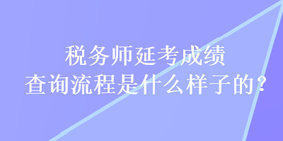 稅務師延考成績查詢流程是什么樣子的？