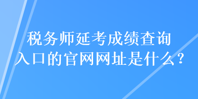 稅務(wù)師延考成績查詢?nèi)肟诘墓倬W(wǎng)網(wǎng)址是什么？