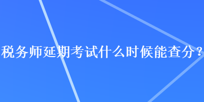 稅務(wù)師延期考試什么時候能查分？