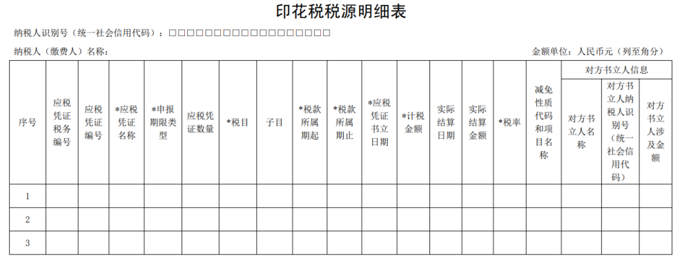 2022年7月1日后適用的稅源明細表