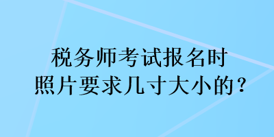 稅務(wù)師考試報名時照片要求幾寸大小的？