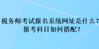 稅務(wù)師考試報(bào)名系統(tǒng)網(wǎng)址是什么？報(bào)考科目如何搭配？