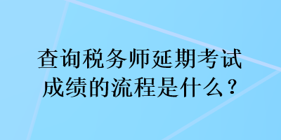 查詢稅務(wù)師延期考試成績的流程是什么？