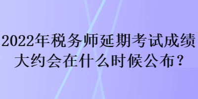 2022年稅務師延期考試成績大約會在什么時候公布？