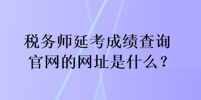 稅務(wù)師延考成績查詢官網(wǎng)的網(wǎng)址是什么？