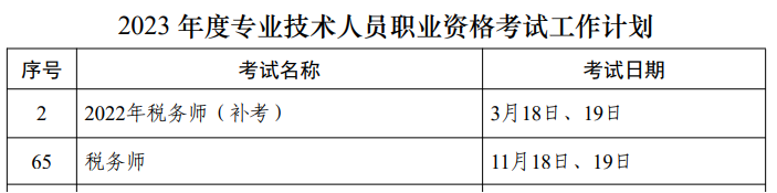 2023稅務(wù)師考試時間