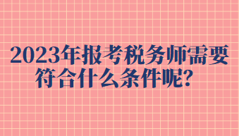 2023年報考稅務師需要符合什么條件呢？