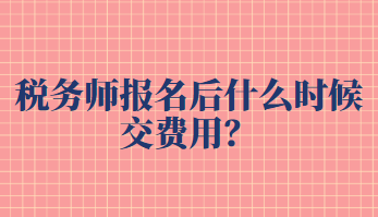 稅務(wù)師報名后什么時候交費用？