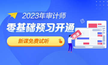 2023審計(jì)師零基礎(chǔ)預(yù)習(xí)課程