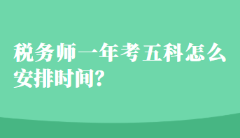 稅務(wù)師一年考五科怎么安排時(shí)間？