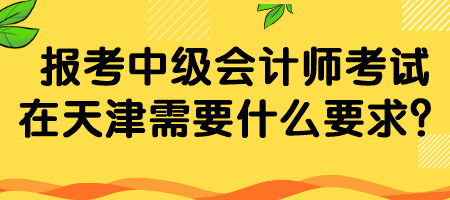 報考中級會計師考試在天津需要什么要求？