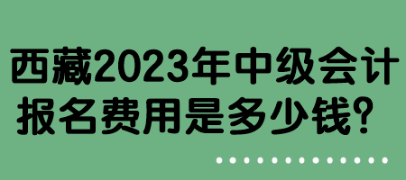 西藏2023年中級會計報名費用是多少錢？