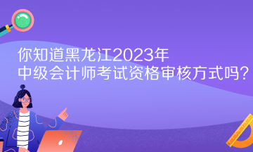 你知道黑龍江2023年中級(jí)會(huì)計(jì)師考試資格審核方式嗎？