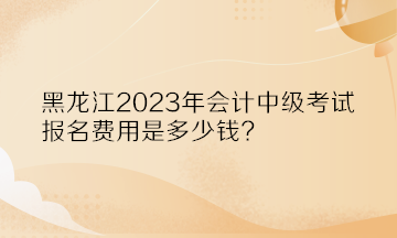 黑龍江2023年會(huì)計(jì)中級(jí)考試報(bào)名費(fèi)用是多少錢(qián)？