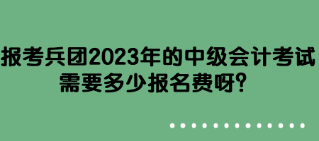 報考兵團2023年的中級會計考試需要多少報名費呀？