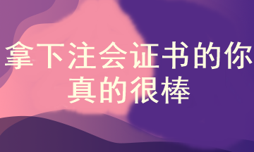 為什么說拿下注冊會計師證書的人都很牛？