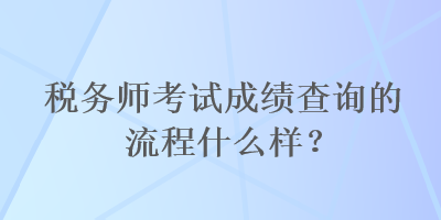 稅務(wù)師考試成績(jī)查詢的流程什么樣？