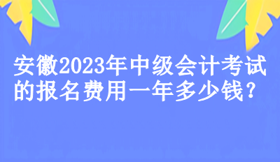 安徽2023年中級(jí)會(huì)計(jì)考試的報(bào)名費(fèi)用一年多少錢(qián)？