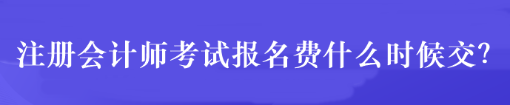 注冊(cè)會(huì)計(jì)師考試報(bào)名費(fèi)什么時(shí)候交？