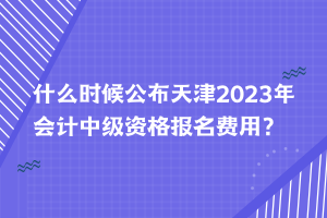 什么時(shí)候公布天津2023年會計(jì)中級資格報(bào)名費(fèi)用？