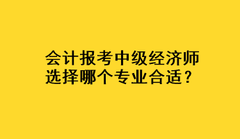 會(huì)計(jì)報(bào)考中級(jí)經(jīng)濟(jì)師選擇哪個(gè)專(zhuān)業(yè)合適？