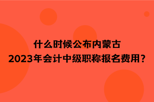 什么時候公布內(nèi)蒙古2023年會計中級職稱報名費用？