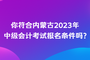 你符合內(nèi)蒙古2023年中級會計(jì)考試報(bào)名條件嗎？