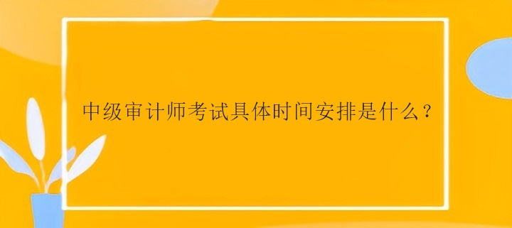 中級(jí)審計(jì)師考試具體時(shí)間安排是什么？