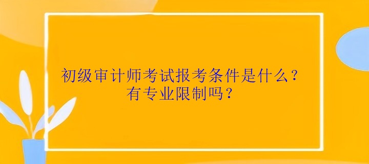 初級(jí)審計(jì)師考試報(bào)考條件是什么？有專業(yè)限制嗎？