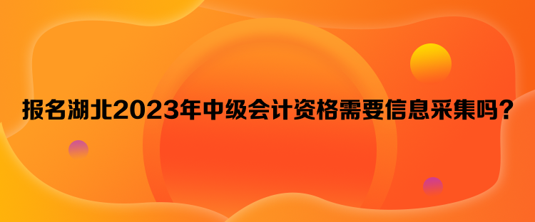 報名湖北2023年中級會計資格需要信息采集嗎？