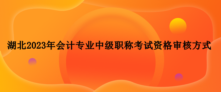 湖北2023年會計專業(yè)中級職稱考試資格審核方式？