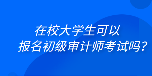 在校大學生可以報名初級審計師考試嗎？