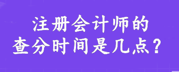 注冊會計師的查分時間是幾點？