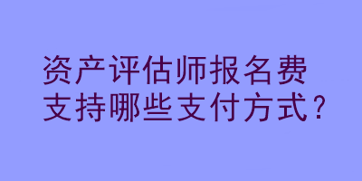 資產(chǎn)評(píng)估師報(bào)名費(fèi)支持哪些支付方式？