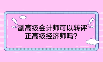 副高級會計(jì)師可以轉(zhuǎn)評正高級經(jīng)濟(jì)師嗎？