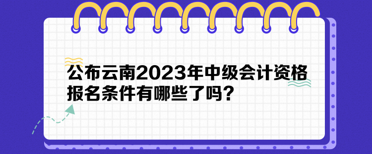 公布云南2023年中級會計資格報名條件有哪些了嗎？