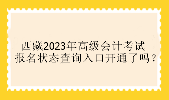 西藏2023年高級會計考試報名狀態(tài)查詢?nèi)肟陂_通了嗎？