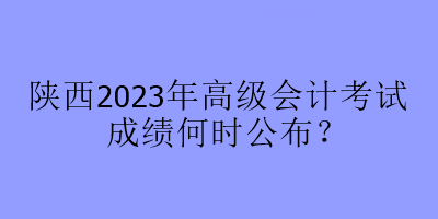 陜西2023年高級(jí)會(huì)計(jì)考試成績何時(shí)公布？