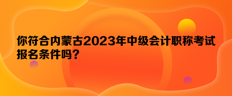 你符合內(nèi)蒙古2023年中級(jí)會(huì)計(jì)職稱考試報(bào)名條件嗎？