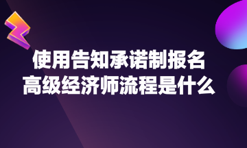 使用告知承諾制報(bào)名高級(jí)經(jīng)濟(jì)師流程是什么？