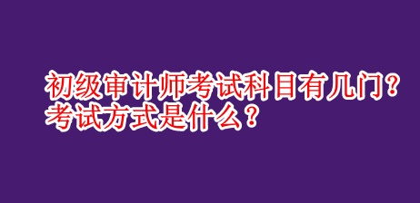 初級審計師考試科目有幾門？考試方式是什么？