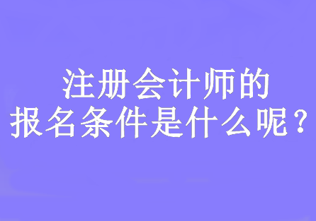 注冊會計師的報名條件是什么呢？要求大專及以上學(xué)歷