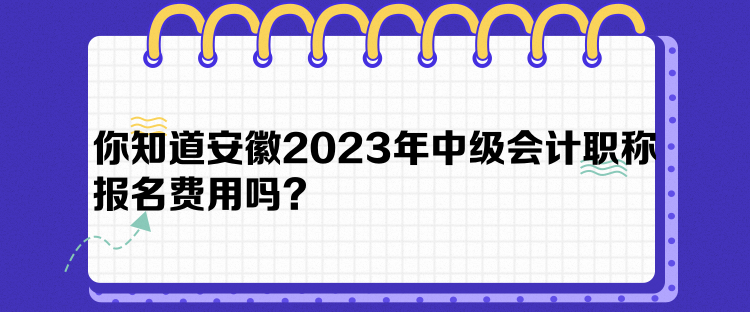 你知道安徽2023年中級會計職稱報名費(fèi)用嗎？