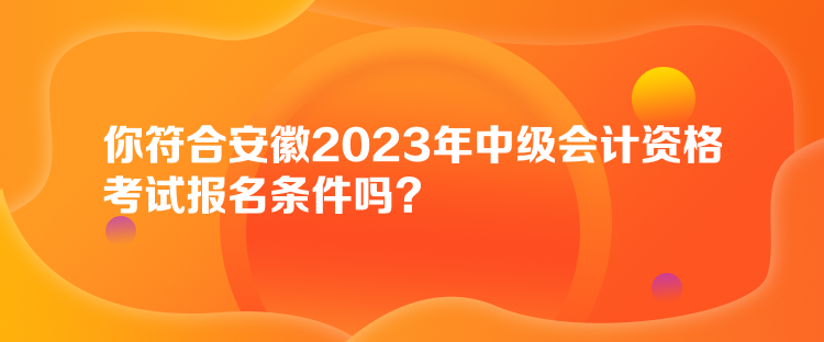 你符合安徽2023年中級(jí)會(huì)計(jì)資格考試報(bào)名條件嗎？